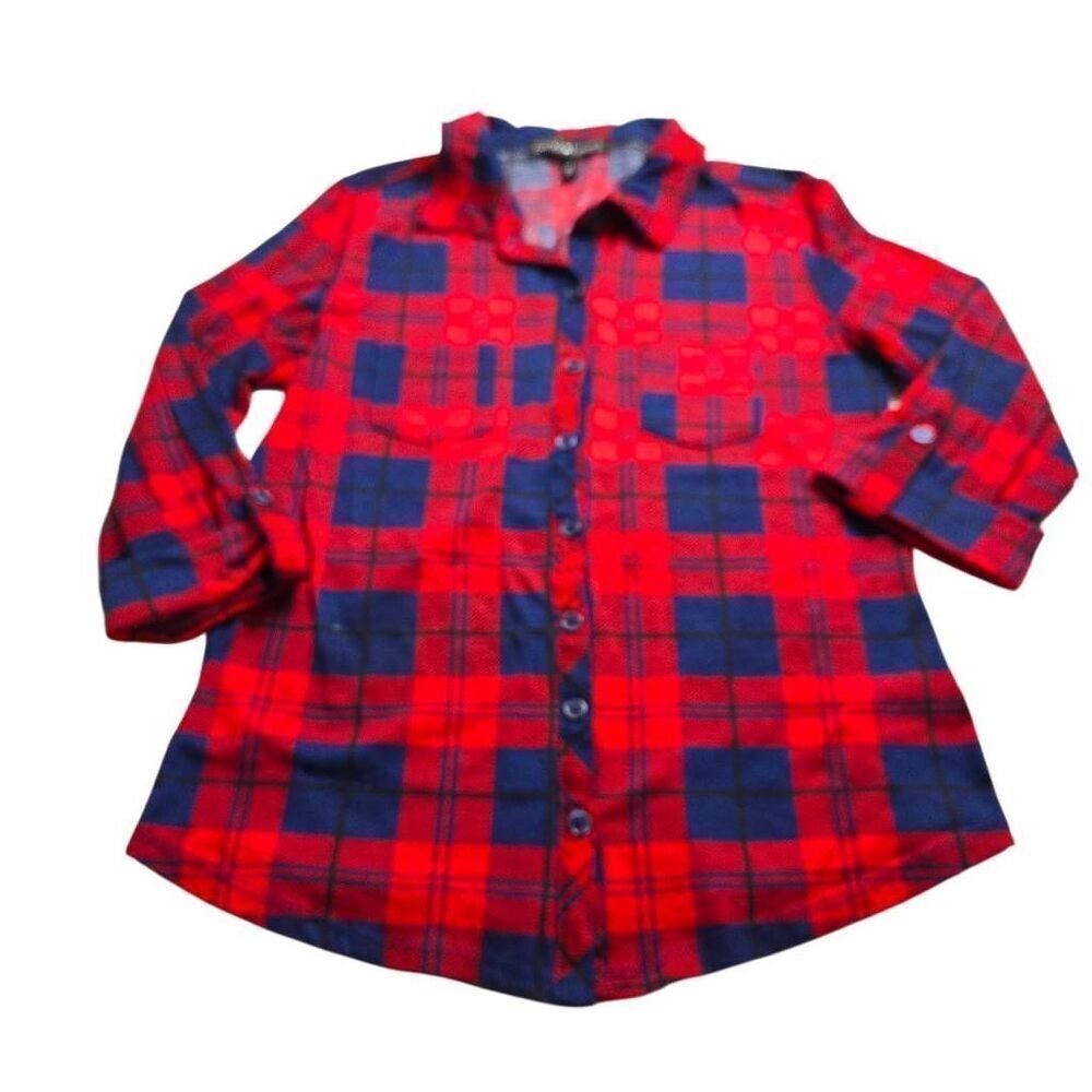 Derek Heart plaid buttondown blouse M jrs